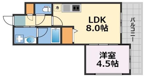 グランシス難波西の物件間取画像